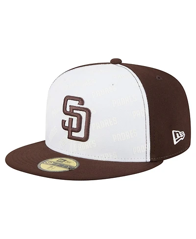 New Era Men's White/Brown San Diego Padres Repeat 59FIFTY Fitted Hat