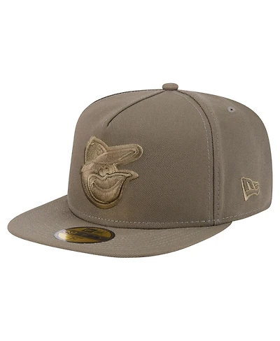 New Era Men's Olive Baltimore Orioles Color Pack A-Frame 59FIFTY Fitted Hat