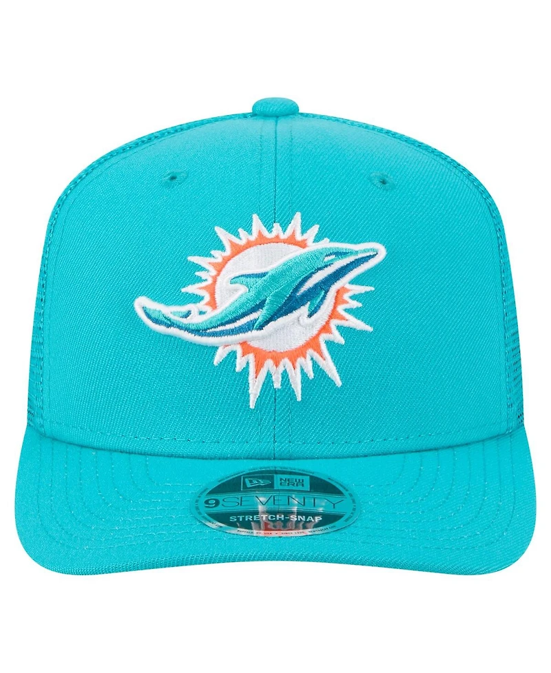 New Era Men's Aqua Miami Dolphins Team Collection 9SEVENTY Stretch-Snap Adjustable Hat
