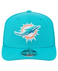 New Era Men's Aqua Miami Dolphins Team Collection 9SEVENTY Stretch-Snap Adjustable Hat