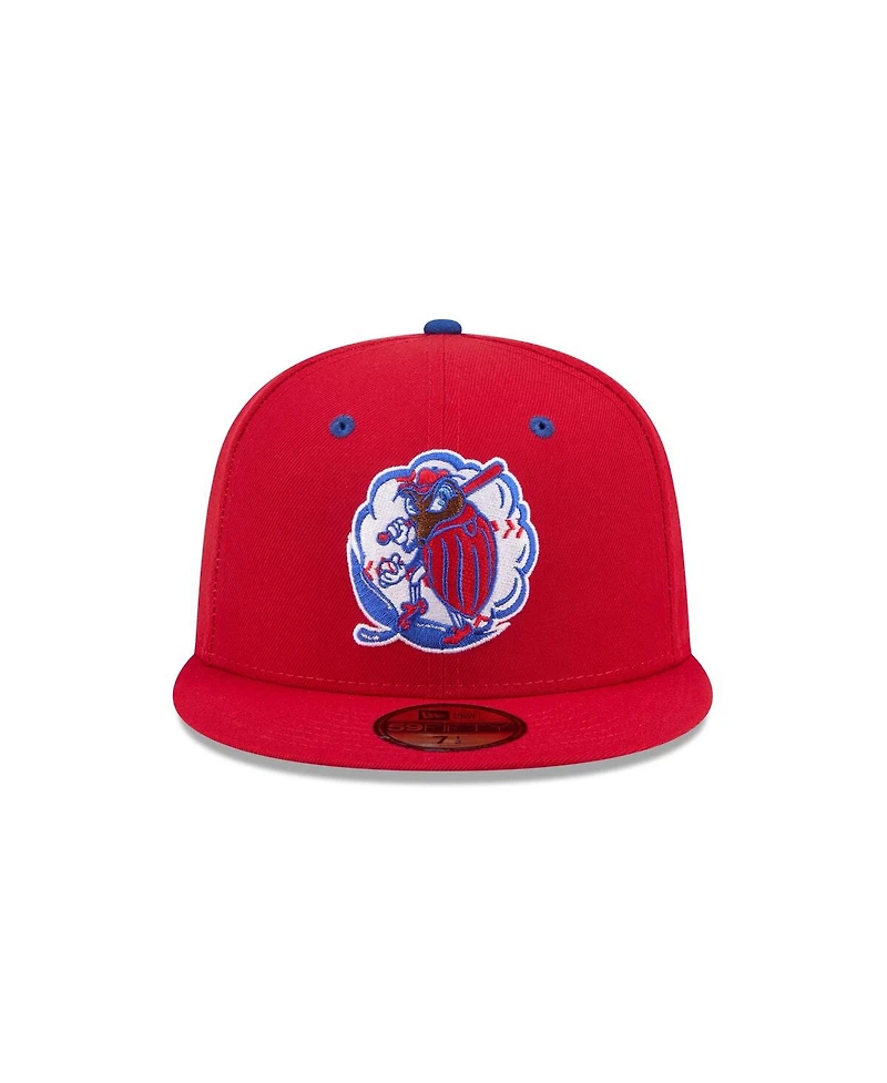 New Era Men's Red Kannapolis Cannon Ballers Theme Nights 59FIFTY Fitted Hat
