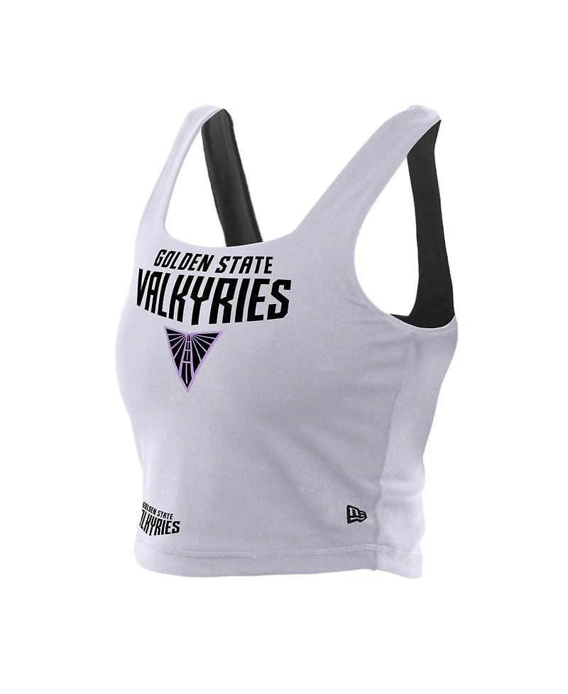 New Era Women's Eclipse Black/White Golden State Valkyries Reversible Cropped Sport Classics Tank Top