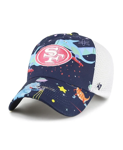 '47 Brand Big Boys and Girls Navy San Francisco 49ers Space Dino Adjustable Trucker Hat