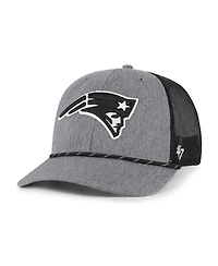 '47 Brand Men's Heather Charcoal New England Patriots Carbon Rope Trucker Adjustable Hat