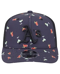 New Era Men's Black Athletics Adventure Drinks Pattern 9SEVENTY Stretch-Snap Hat