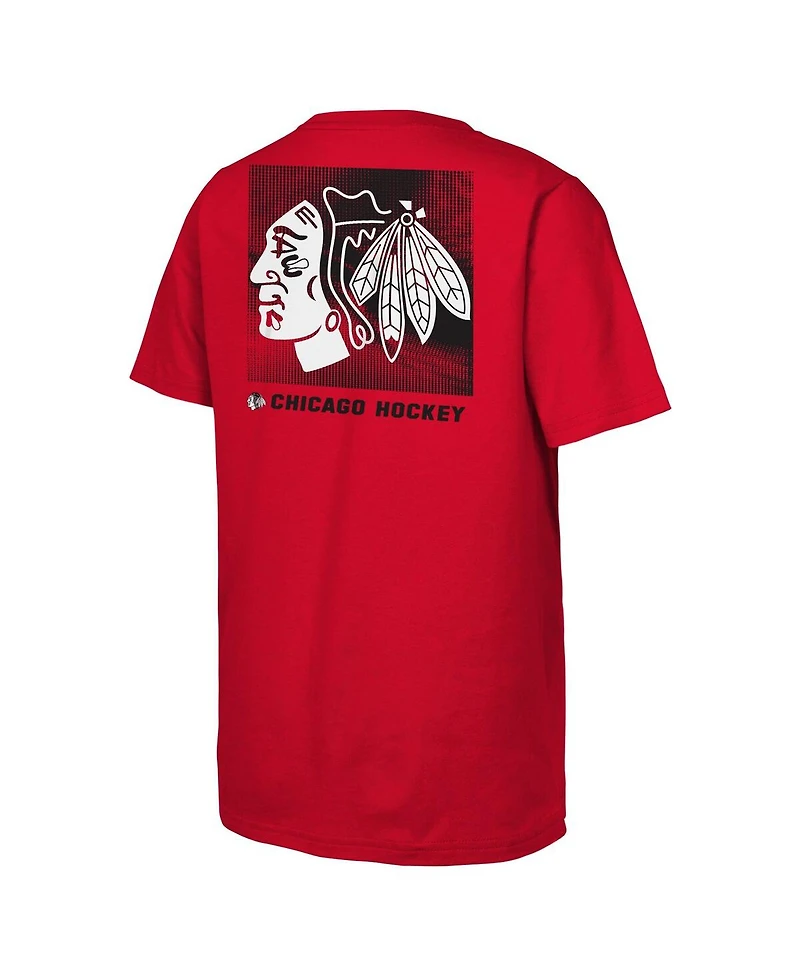 Outerstuff Big Boys and Girls Red Chicago Blackhawks Atmosphere T-Shirt