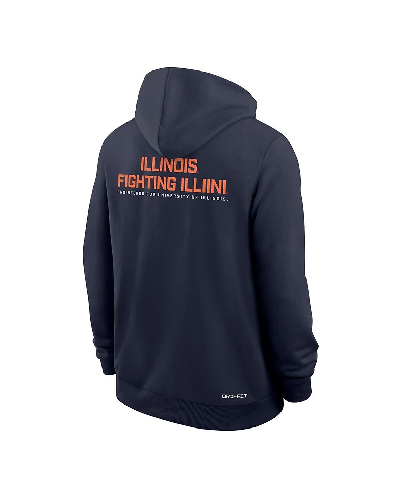 Nike Men's Navy Illinois Fighting Illini 2025 Sideline Performance Full-Zip Hoodie