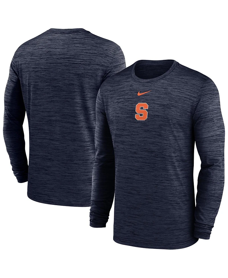 Nike Men's Navy Syracuse Orange 2025 Sideline Velocity Performance Long Sleeve T-Shirt