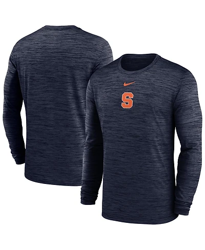 Nike Men's Navy Syracuse Orange 2025 Sideline Velocity Performance Long Sleeve T-Shirt