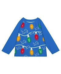 Outerstuff Big Boys and Girls 2-Piece Detroit Lions Garland Holiday Long Sleeve Pajama Set