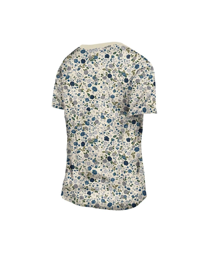 New Era Women's Cream Dallas Cowboys Glam Game Floral T-Shirt