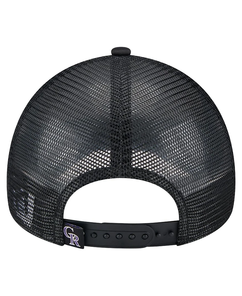 New Era Toddler White/Black Colorado Rockies Painted A-Frame 9FORTY Trucker Adjustable Hat