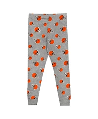 Outerstuff Toddler 2-Piece Heather Gray Cleveland Browns Long Sleeve T-Shirt and Pants Sleep Set