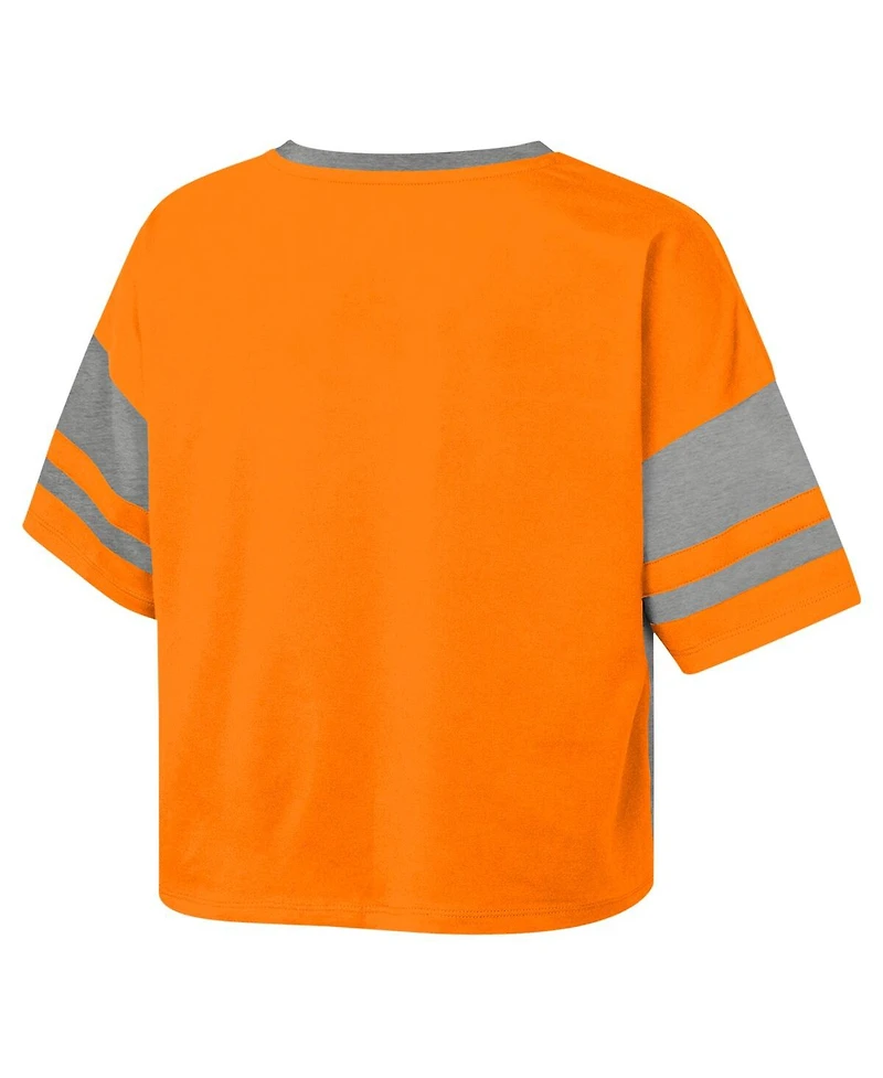 Outerstuff Big Girls Tennessee Orange Volunteers The Playmaker Sleeve Stripe V-Neck Jersey T-Shirt