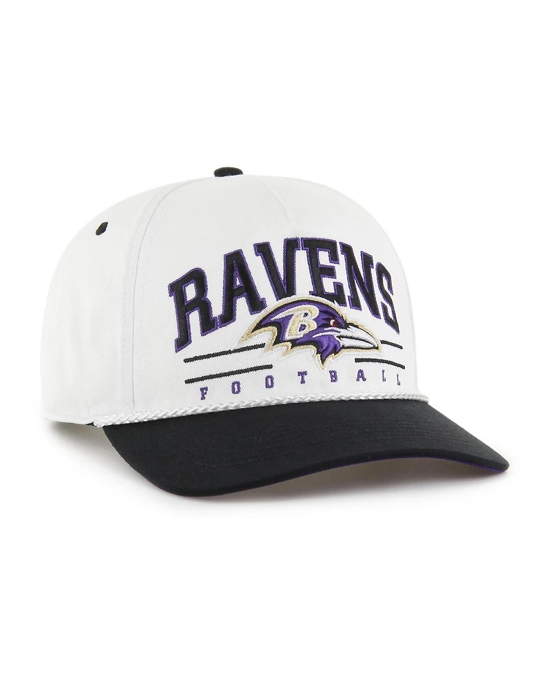 '47 Brand Men's White/Black Baltimore Ravens Roscoe Two-Toned Hitch Adjustable Hat