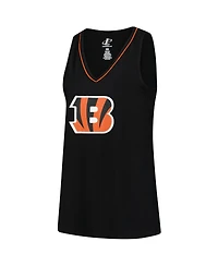 Logo Athletic Women's Black Cincinnati Bengals Plus Stellar Win V-Neck Tank Top