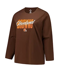 Fanatics Women's Brown Cleveland Browns Long Sleeve Scoop Neck T-Shirt