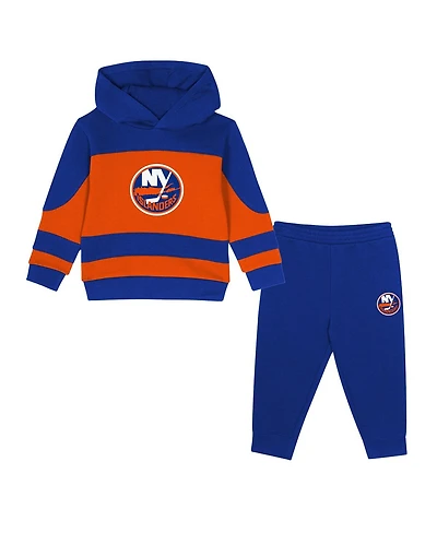 Outerstuff Toddler 2-Piece Navy/Orange New York Islanders Puck Hero Fleece Hoodie and Sweatpants Set
