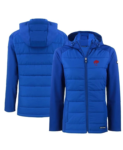 Cutter & Buck Women's Royal Buffalo Bills Throwback Evoke Hybrid Eco Softshell Full-Zip Hoodie Jacket