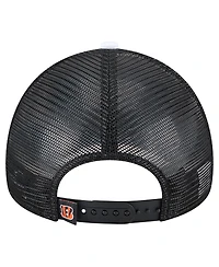 New Era Big Boys and Girls Black Cincinnati Bengals Sport Night Color Block 9FORTY A-Frame Trucker Adjustable Hat