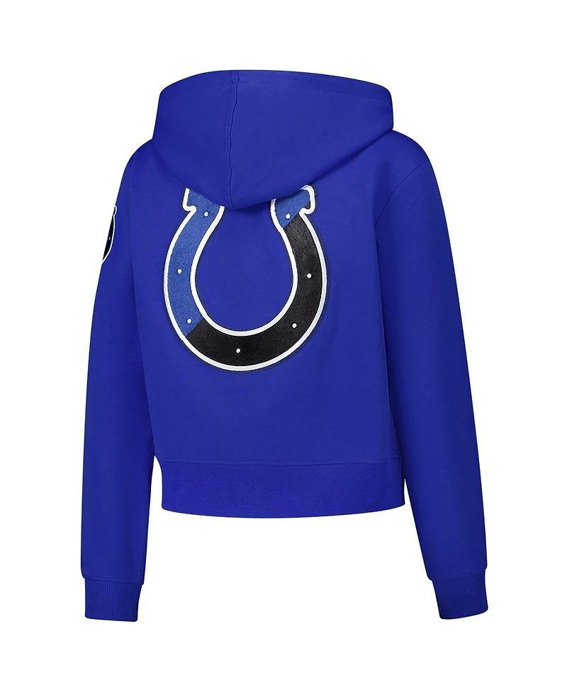 Pro Standard Women's Royal Indianapolis Colts Split Logo Full zip Hoodie