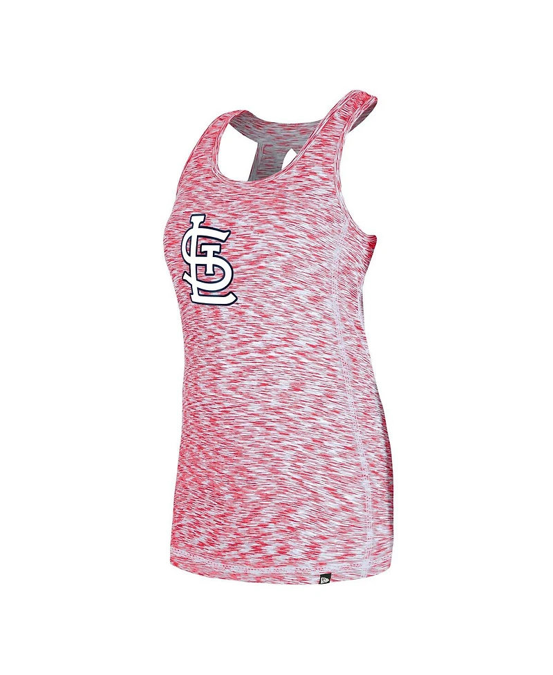 New Era Women's Red St. Louis Cardinals Space Dye Keyhole Back Tank Top