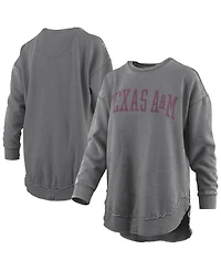 Pressbox Women's Gray Texas A M Aggies Vintage Wash Pullover Sweatshirt