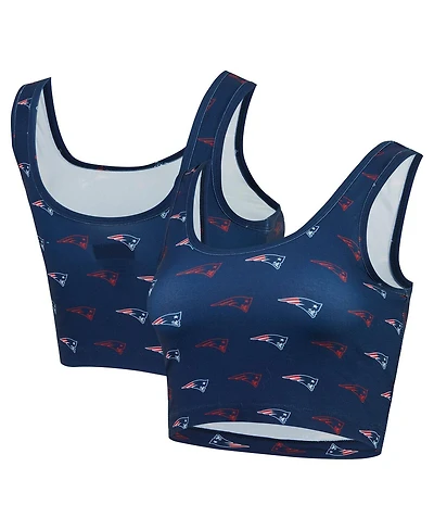 Concepts Sport Women's Navy New England Patriots Record Allover Print Bralette