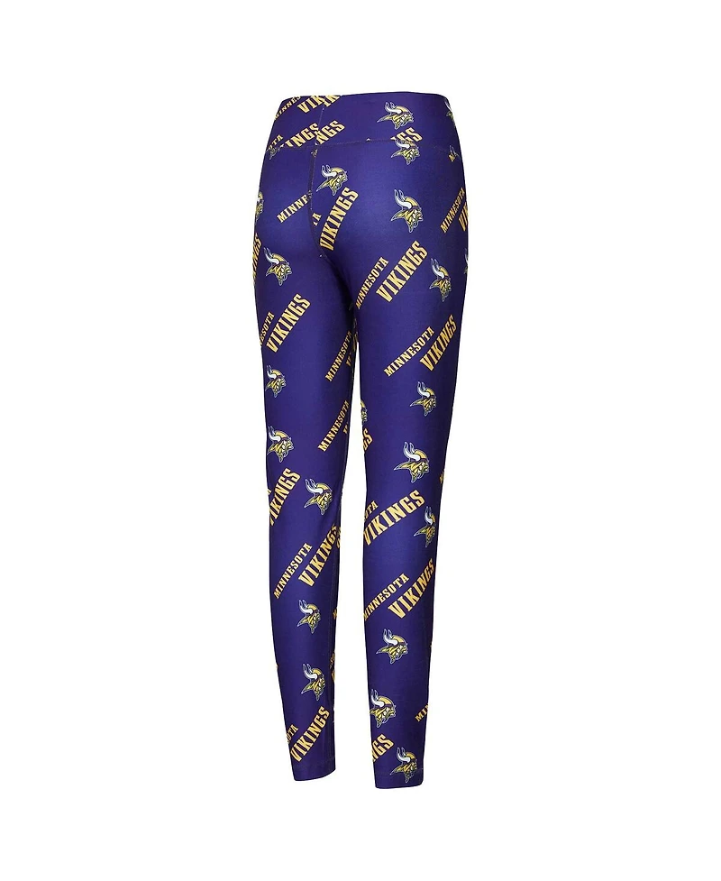 Concepts Sport Women's Purple Minnesota Vikings Breakthrough Allover Print Knit Sleep Leggings