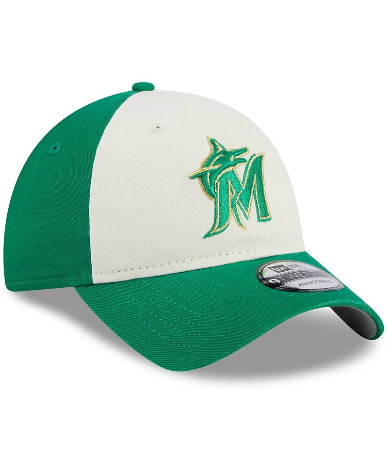 New Era Men's White/Green Miami Marlins 2024 St. Patrick's Day 9TWENTY Adjustable Hat