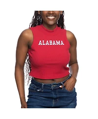 ZooZatz Women's Crimson Alabama Crimson Tide Cropped Tank Top