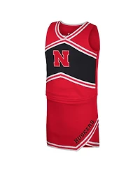 Colosseum Big Girls 2-Piece Scarlet Nebraska Huskers Cheerleader Top and Skirt Set