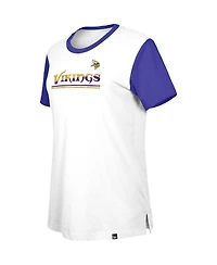 New Era Women's White/Purple Minnesota Vikings Third Down Color lock T-Shirt