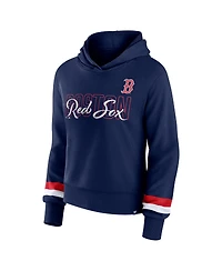 Fanatics Women's Navy Boston Red Sox Over Under Pullover Hoodie