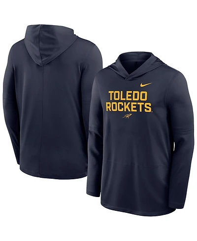 Nike Men's Navy Toledo Rockets Sideline Dri-fit Lightweight Hooded Sweatshirt