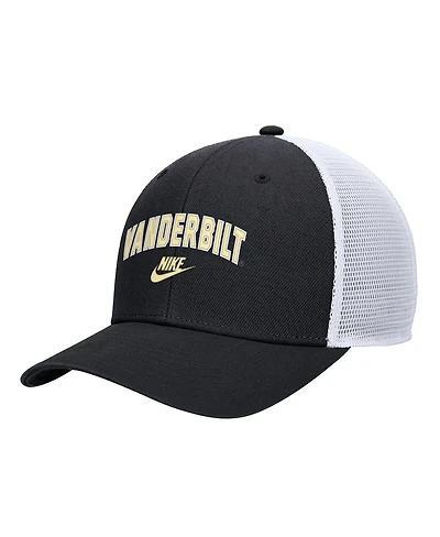 Nike Men's Black Vanderbilt Commodores Vintage Arch Rise Performance Trucker Adjustable Hat