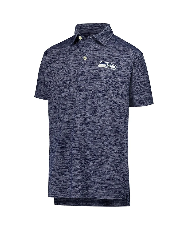 Wes & Willy Big Boys and Girls College Navy Seattle Seahawks Cloudy Yarn Polo Shirt