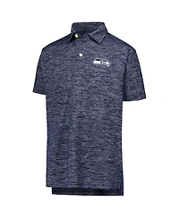 Wes & Willy Big Boys and Girls College Navy Seattle Seahawks Cloudy Yarn Polo Shirt