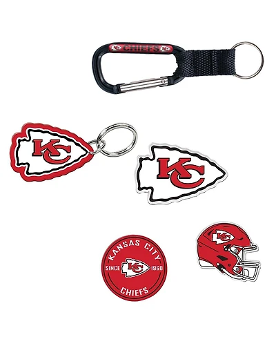 Wincraft Kansas City Chiefs 5-Pack Key Ring and Fridge Magnet Set
