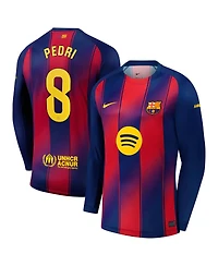 Nike Men's Pedri Navy Barcelona 2025/26 Home Replica Long Sleeve Jersey