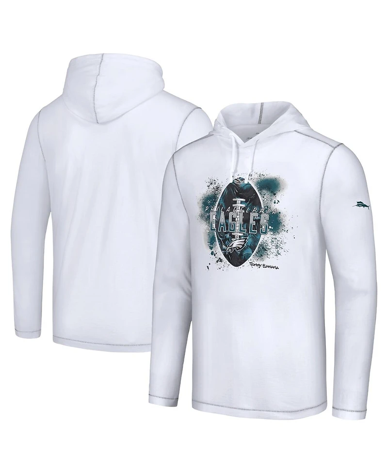 Tommy Bahama Men's White Philadelphia Eagles Graffiti Touchdown Pullover Hoodie