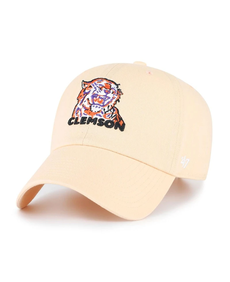 '47 Brand Men's Light Orange Clemson Tigers Vault Clean Up Adjustable Hat