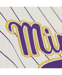 Mitchell & Ness Men's Randy Moss Cream Minnesota Vikings Name Number Mesh Button-Up Baseball Jersey