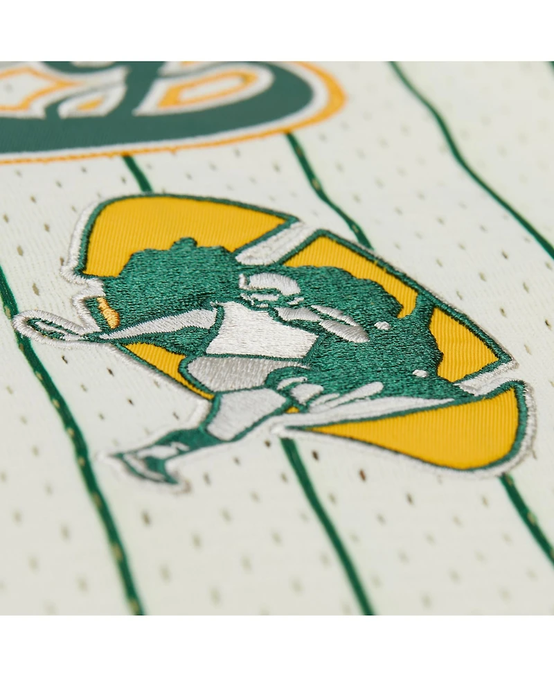 Mitchell & Ness Men's Reggie White Cream Green Bay Packers Name Number Mesh Button-Up Baseball Jersey