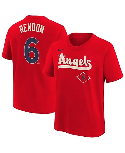 Nike Big Boys and Girls Anthony Rendon Red Los Angeles Angels Fuse City Connect Name Number T-Shirt