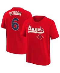 Nike Big Boys and Girls Anthony Rendon Red Los Angeles Angels Fuse City Connect Name Number T-Shirt