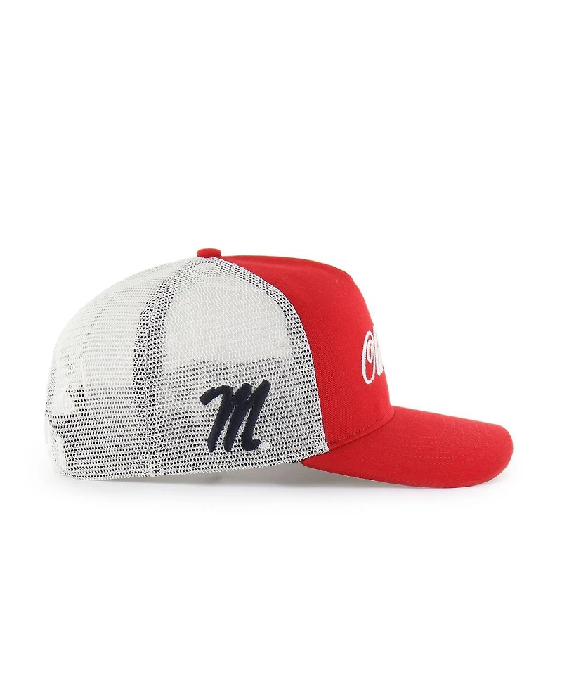 '47 Brand Men's and Women's Red Ole Miss Rebels Contemporary Basics Foundation Trucker Hitch Adjustable Hat
