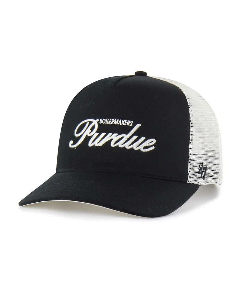 '47 Brand Men's and Women's Black Purdue Boilermakers Contemporary Basics Foundation Trucker Hitch Adjustable Hat