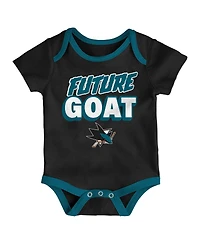 Outerstuff Newborn 3-Pack San Jose Sharks Loyal Buddies Bodysuit Set