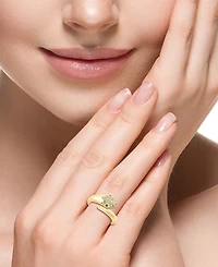 Effy Diamond (1/8 ct. t.w.) & Emerald (1/20 ct. t.w.) Serpent Wrap Ring in 14k Gold